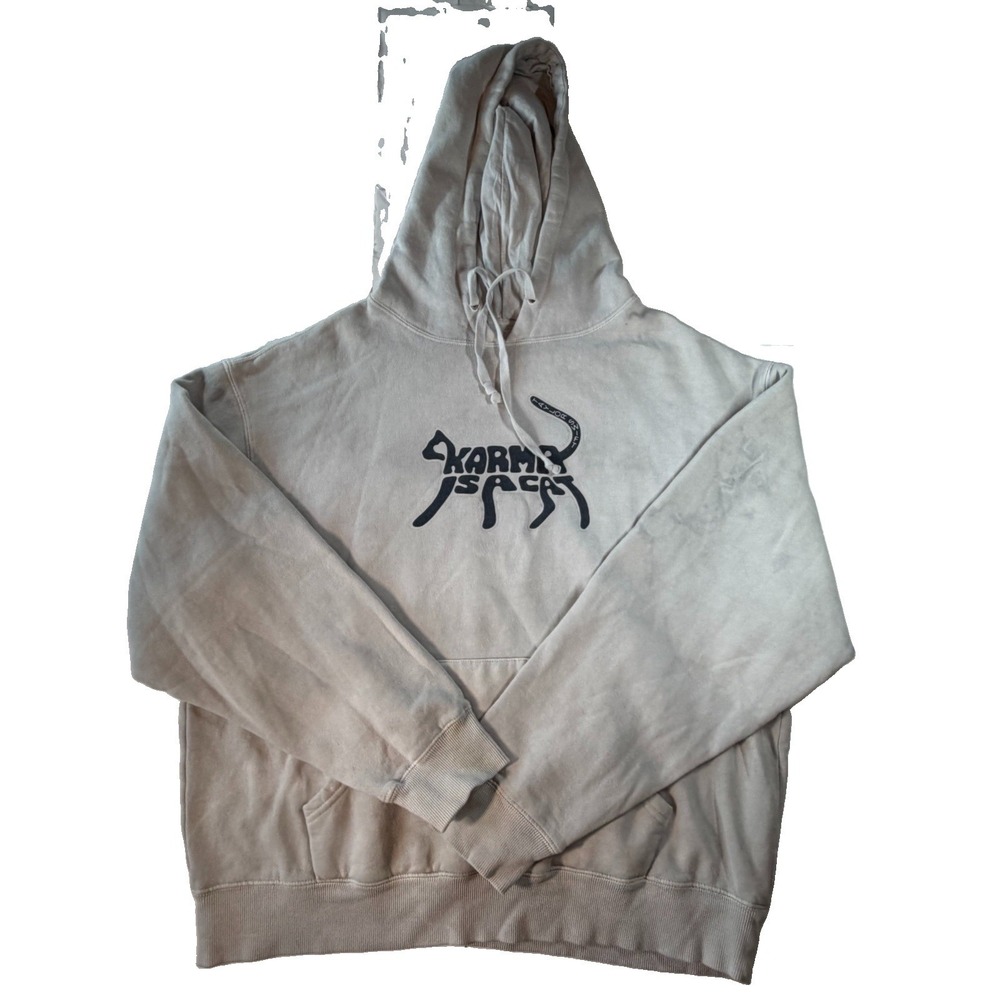 Taylor Swift Karma Is A Cat Hoodie Large Gray Midnights Graphics Sweatshirt